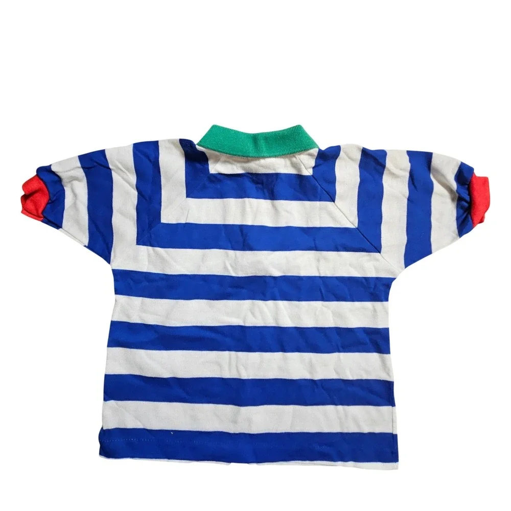 Vintage OshKosh B'gosh‎ Striped Polo Shirt 4T Colorblock USA Kidcore Retro Y2K